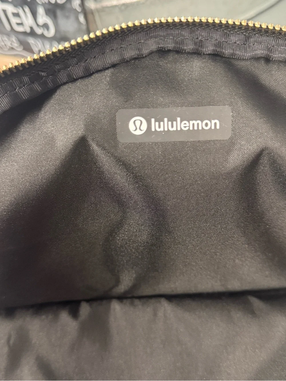 Lululemon Black Crossbody Bag with Gold Hardware